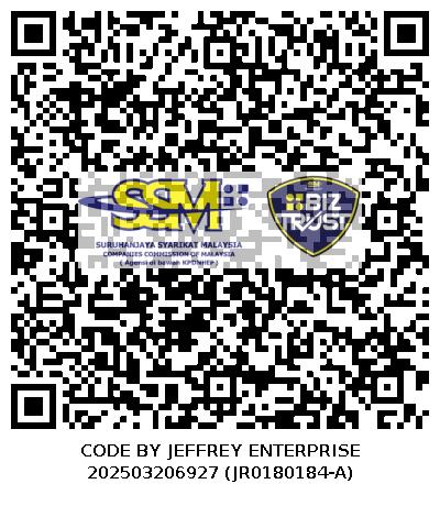 SSM BizTrust verified badge for Code by Jeffrey Enterprise, Reg. No. 202503206927 (JR0180184-A)